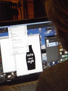 Gemma designing the logo