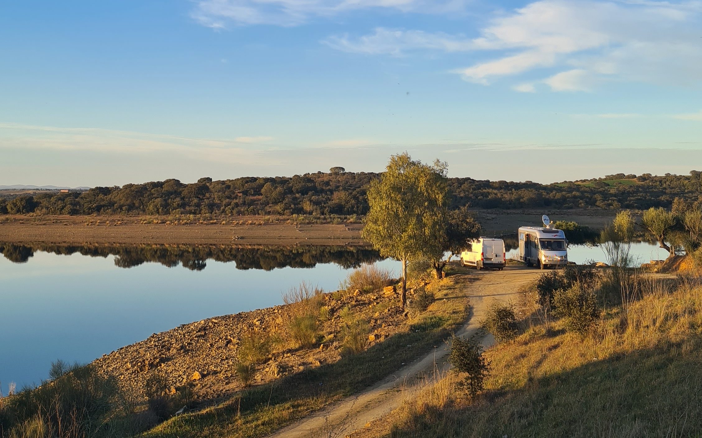 portugal wild camp spot near lake