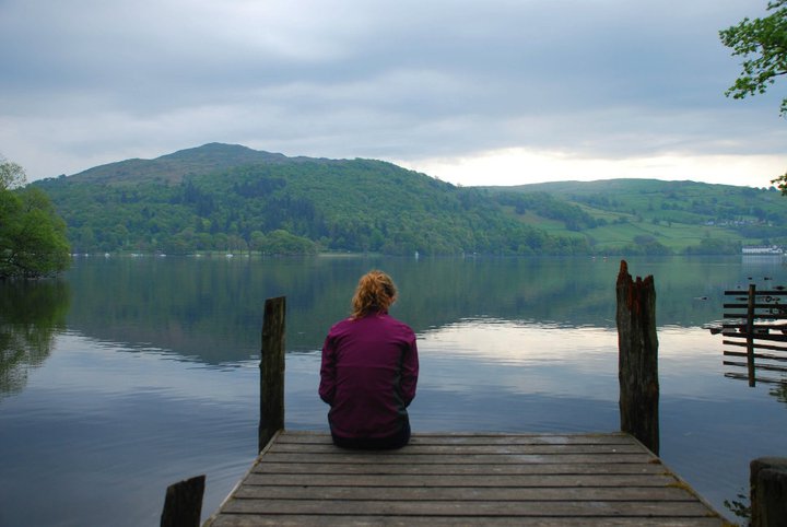 Overlooking Windermere water.