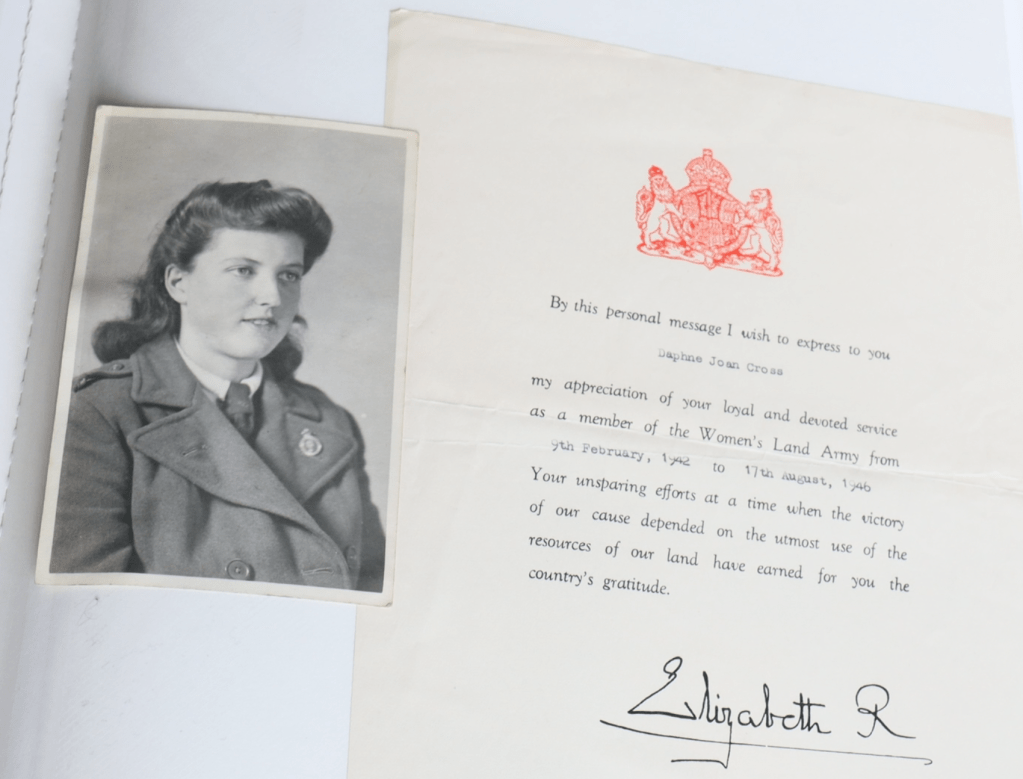 daphne brega in land girls uniform