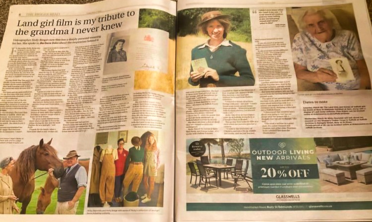 Holly Brega in the Bury Free Press talking about her film about the Land Girls of Suffolk